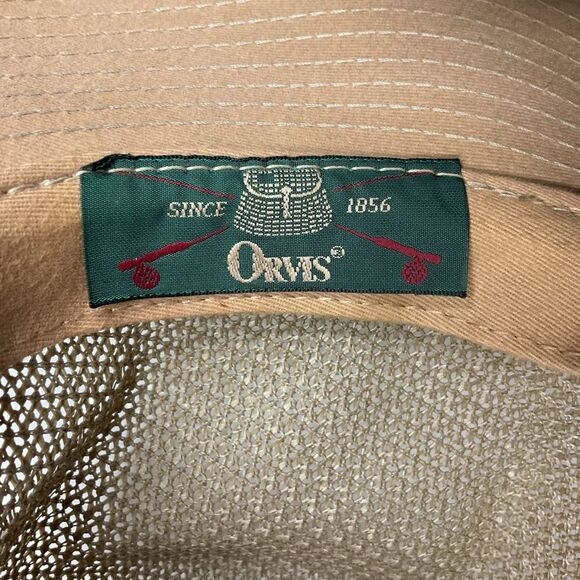 Orvis Men's‎ Wide Rim Safari Panama Hat Mesh Khaki Tan Small Western Cowboy - Picture 9 of 10